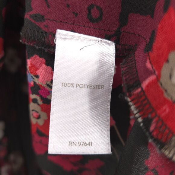 J. Jill Wearever floral pleated chiffon tunic top Size 2X A-line 3/4  sleeves - Picture 8 of 12